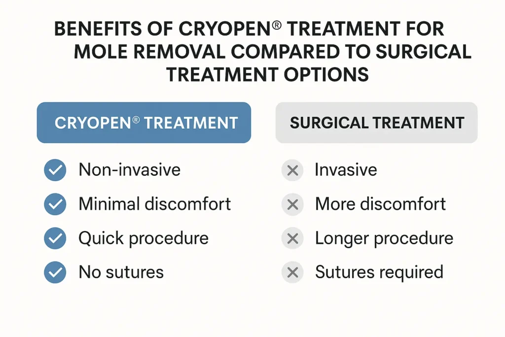 Benefits of facial mole removal Waterlooville - call our team today to book a consultation