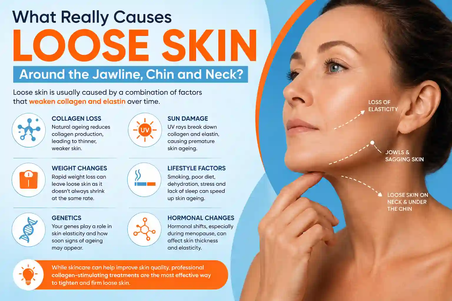 What Really Causes Loose Skin Around the Jawline, Chin and Neck Waterlooville?